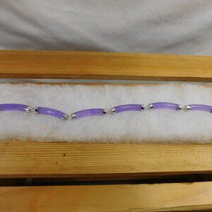 Ladies Sterling Silver  925 Jade Bracelet